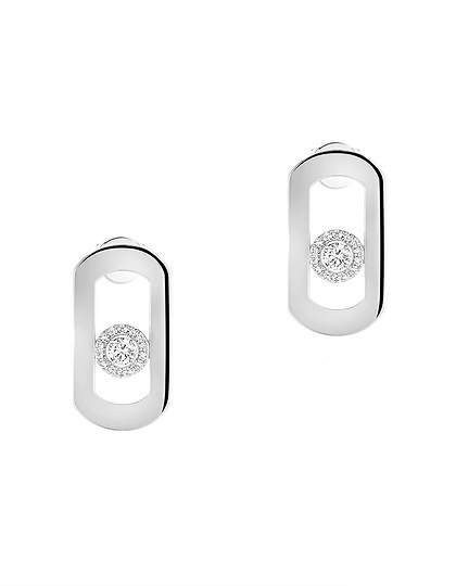 Sieviešu juvelierizstrādājumi  MESSIKA, So Move White Gold Diamond Earrings, SKU: 12930-WG | dimax.lv