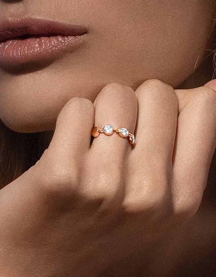 Женские ювелирные изделия  MESSIKA, D-Vibes MM Pink Gold Diamond Ring, SKU: 12991-PG | dimax.lv