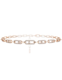 Move Link Multi Choker Pink Gold Diamond Necklace