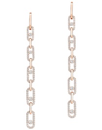 Move Link Multi Pendants Pink Gold Diamond Earrings