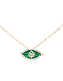 Lucky Eye Pave Malachite Necklace