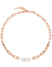 Move Link Pink Gold Diamond Necklace
