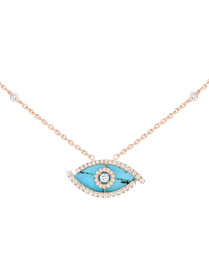 Lucky Eye Pave Turquoise Necklace