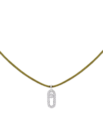 Messika Care(s) Khaki Cord Pave Necklace