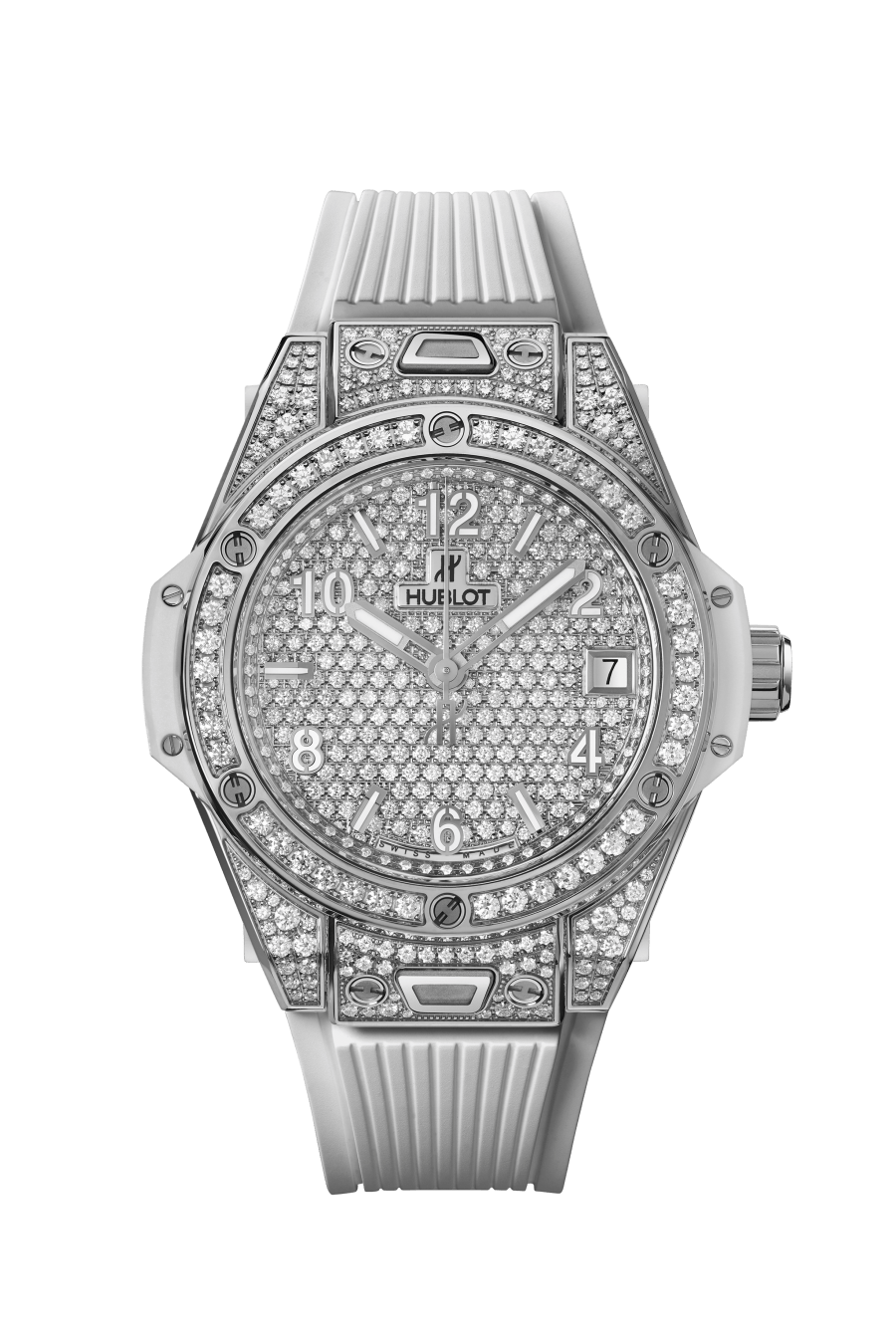 One Click Steel White Full Pave / 39mm