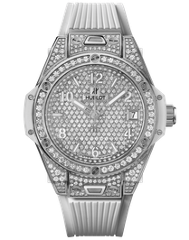 One Click Steel White Full Pave / 39mm