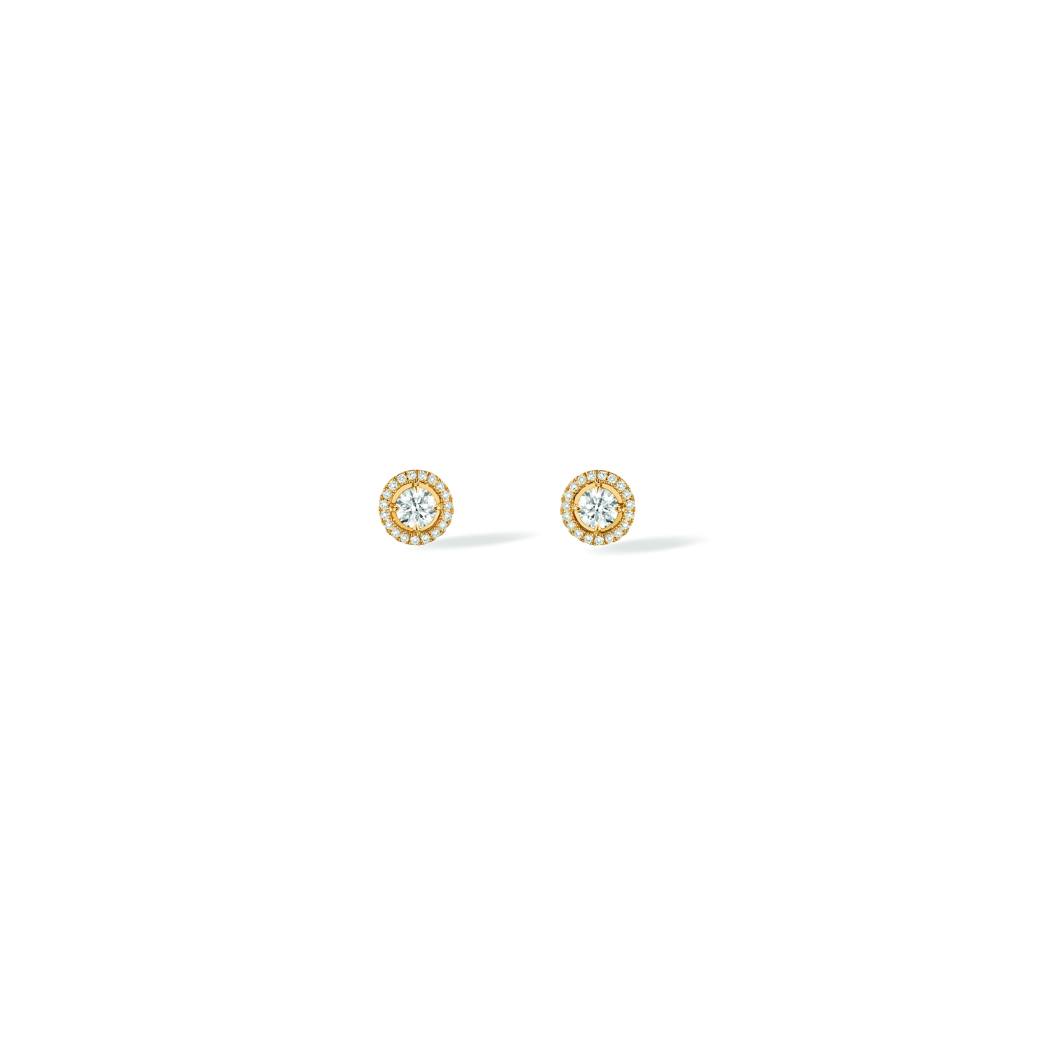Joy Round 2x0.25ct Diamonds Yellow Gold Studs Earrings