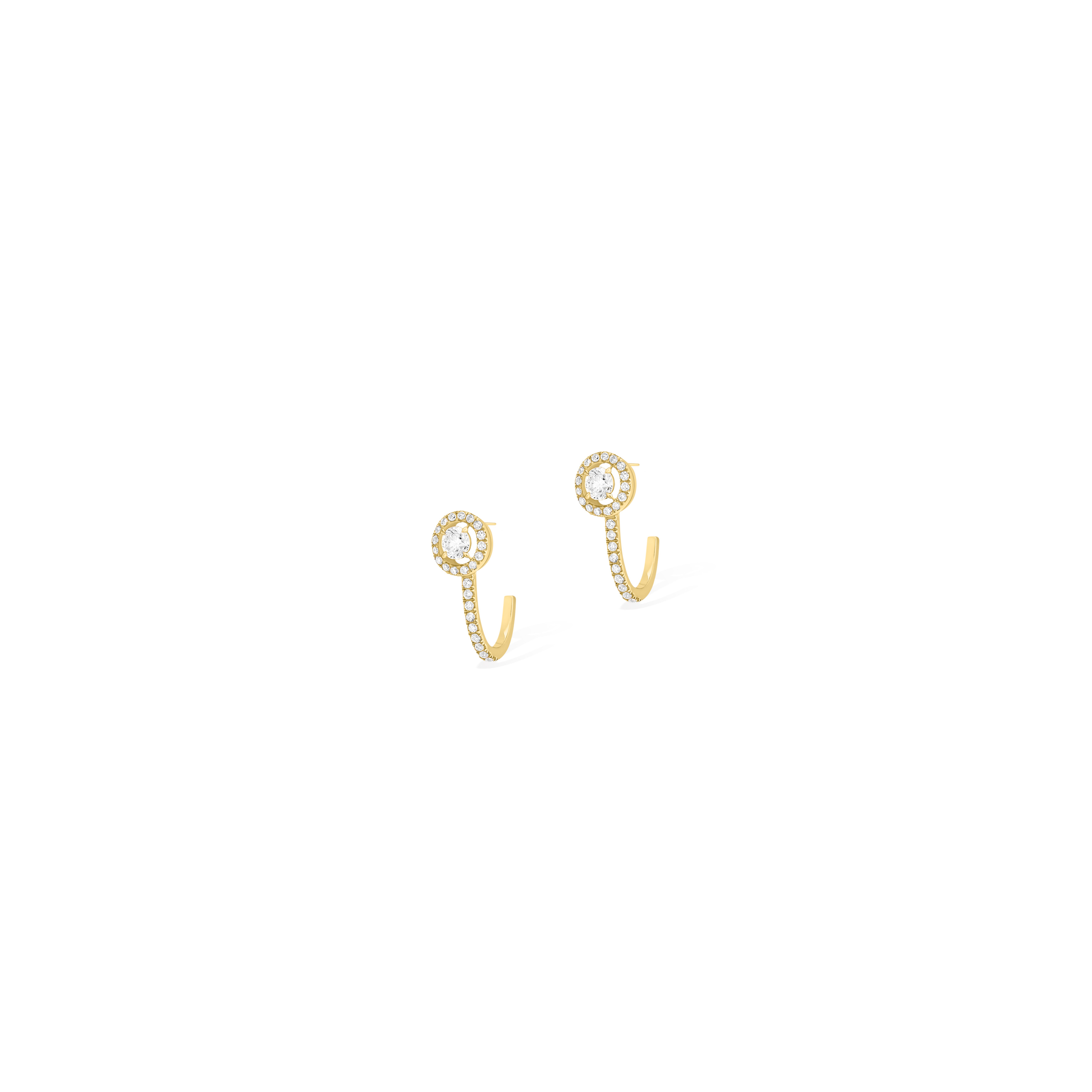 Joy Hoop Round Diamonds 2x0.10ct Yellow Gold Earrings