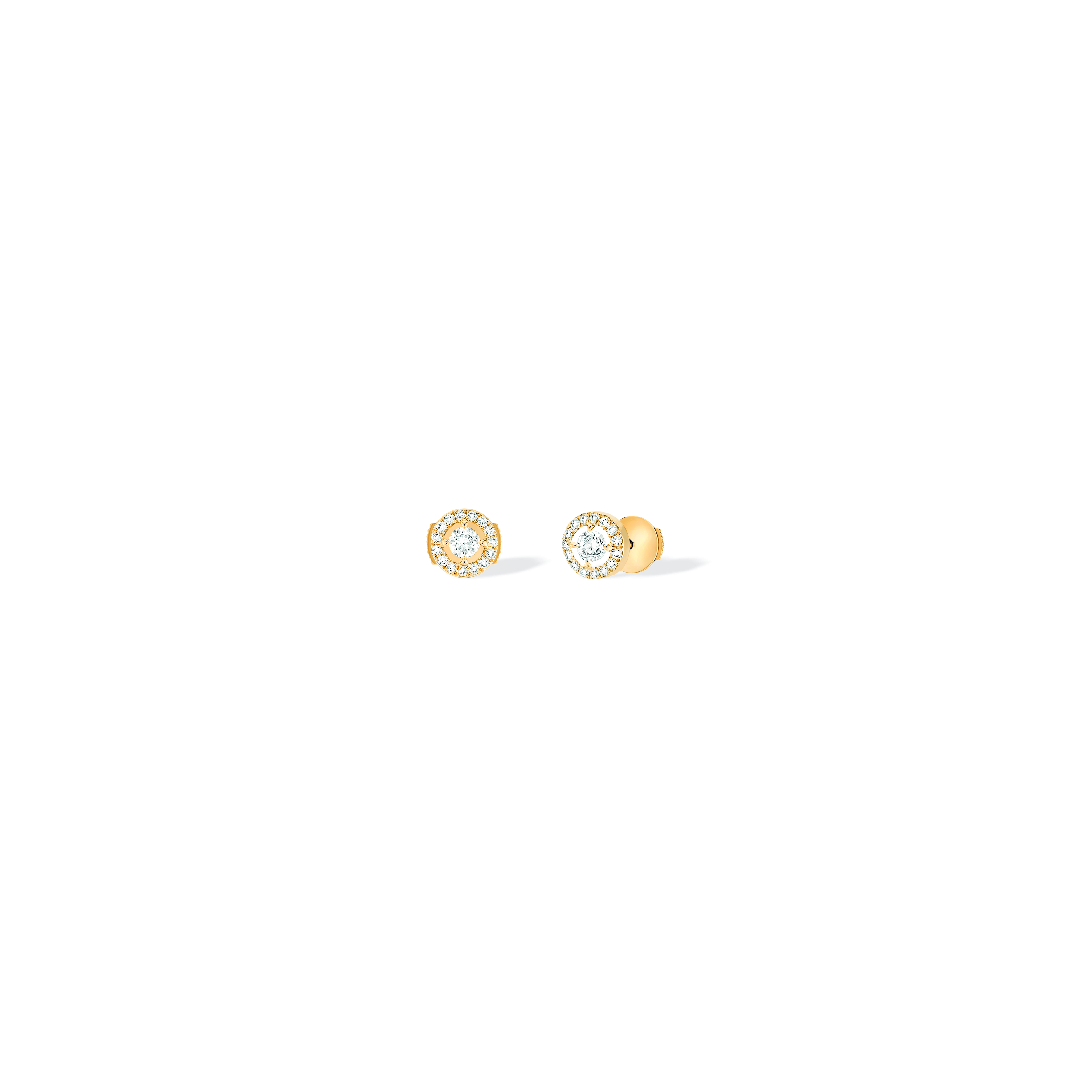 Joy Round 2x0.10ct Diamonds Yellow Gold Earrings