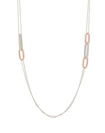 Forever Chic Rhodium - Pink Silver Necklace