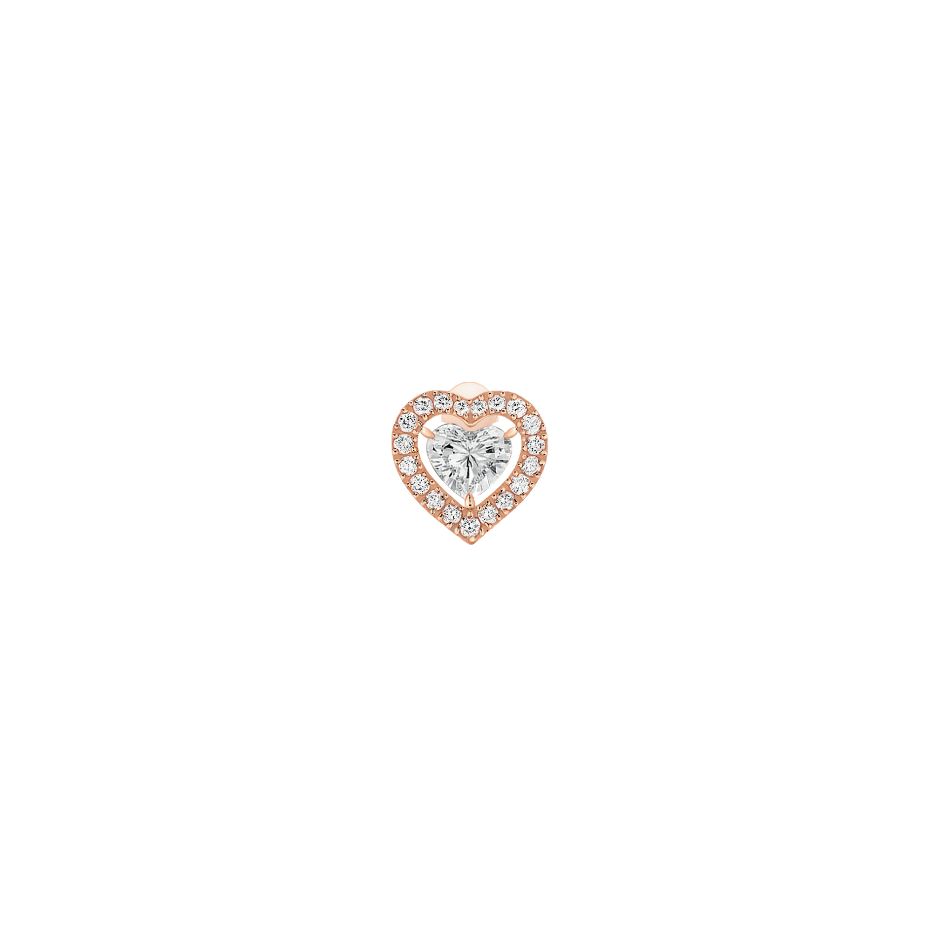 Joy Cœur 0.15ct Diamond Pink Gold Stud Earring