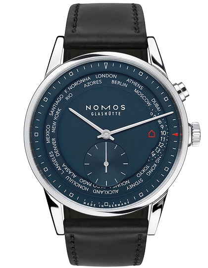 Men's watch / unisex  NOMOS GLASHÜTTE, Zurich World Time Midnight Blue / 39.90mm, SKU: 807 | dimax.lv