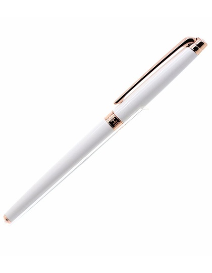  CARAN D’ACHE, Léman Slim White Rose Gold Roller Pen, SKU: 4771.001 | dimax.lv