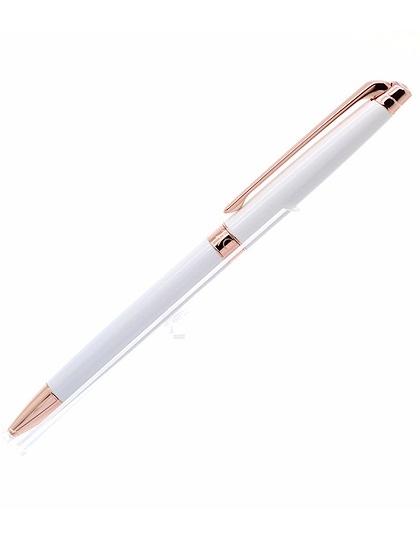  CARAN D’ACHE, Léman Slim White Rose Gold Ballpoint Pen, SKU: 4781.001 | dimax.lv