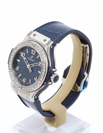 Женские часы  HUBLOT, Big Bang Steel Blue Diamonds / 38mm, SKU: 361.SX.7170.LR.1204 | dimax.lv