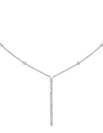 Женские ювелирные изделия  MESSIKA, Gatsby Vertical Bar White Gold Diamond Necklace, SKU: 05448-WG | dimax.lv