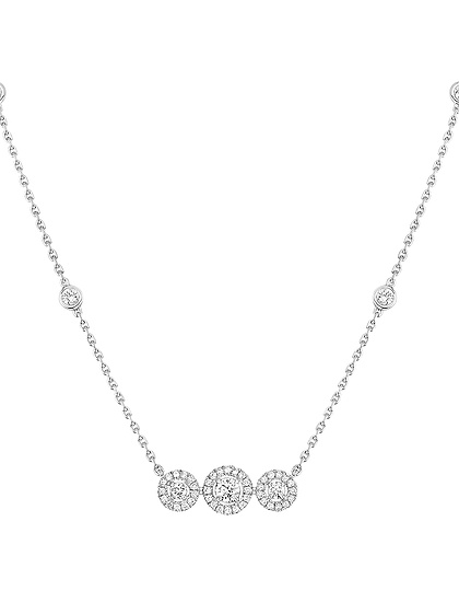 Женские ювелирные изделия  MESSIKA, Joy Trilogy Diamond White Gold Necklace, SKU: 07030-WG | dimax.lv