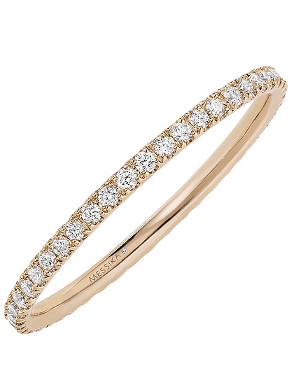 Женские ювелирные изделия  MESSIKA, Gatsby XS Diamond Pink Gold Wedding Ring, SKU: 05064-PG | dimax.lv