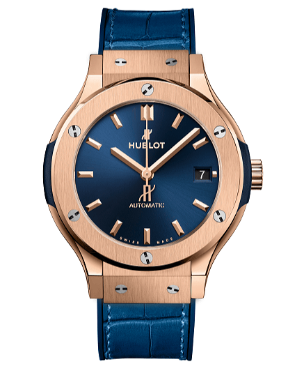 Men's watch / unisex  HUBLOT, Classic Fusion King Gold Blue / 38mm, SKU: 565.OX.7180.LR | dimax.lv