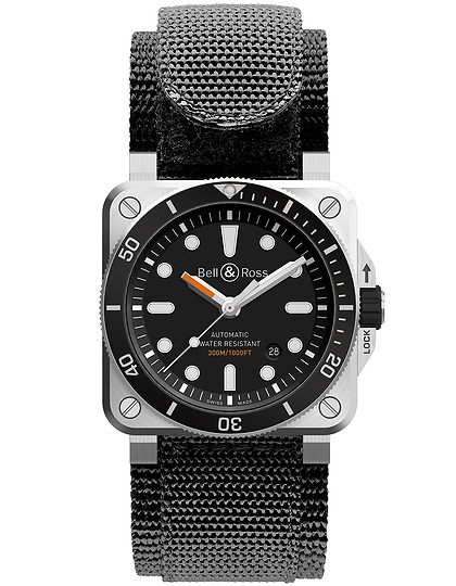 Men's watch / unisex  BELL & ROSS, BR 03-92 Diver / 42mm, SKU: BR0392-D-BL-ST/SRB | dimax.lv