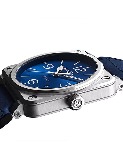 Men's watch / unisex  BELL & ROSS, BR 03-92 Blue Steel / 42mm, SKU: BR0392-BLU-ST/SCA | dimax.lv