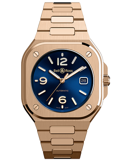Vīriešu pulkstenis / unisex  BELL & ROSS, BR 05 Blue Gold / 40mm, SKU: BR05A-BLU-PG/SPG | dimax.lv