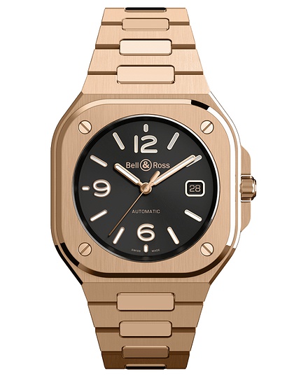 Мужские часы / унисекс  BELL & ROSS, BR 05 Gold / 40mm, SKU: BR05A-BL-PG/SPG | dimax.lv