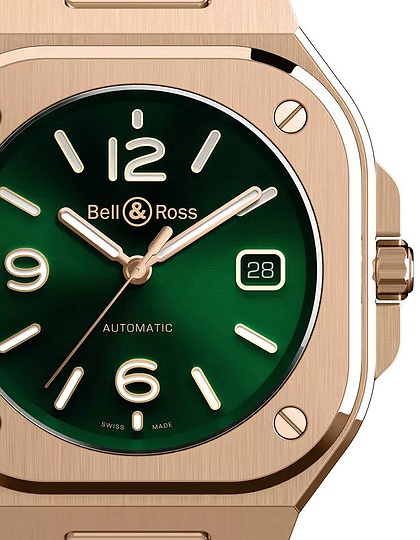 Мужские часы / унисекс  BELL & ROSS, BR 05 Green Gold / 40mm, SKU: BR05A-GN-PG/SPG | dimax.lv