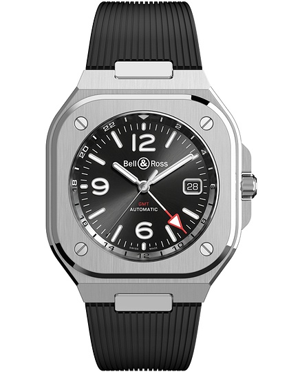 Men's watch / unisex  BELL & ROSS, BR 05 GMT / 41mm, SKU: BR05G-BL-ST/SRB | dimax.lv