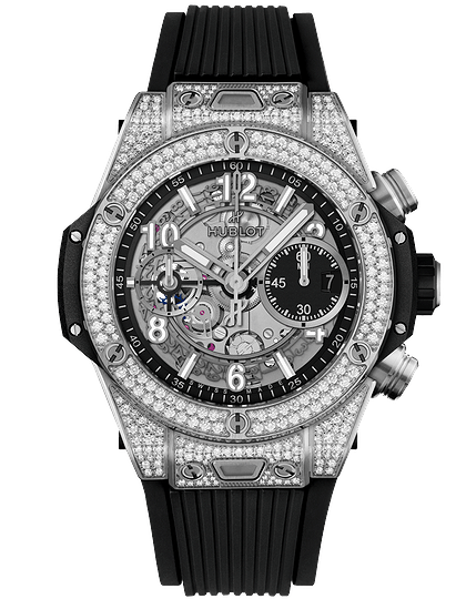 Men's watch / unisex  HUBLOT, Big Bang Unico Titanium Pave / 42mm, SKU: 441.NX.1171.RX.1704 | dimax.lv