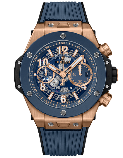 Men's watch / unisex  HUBLOT, Big Bang Unico King Gold Blue Ceramic / 44mm, SKU: 421.OL.5180.RX | dimax.lv
