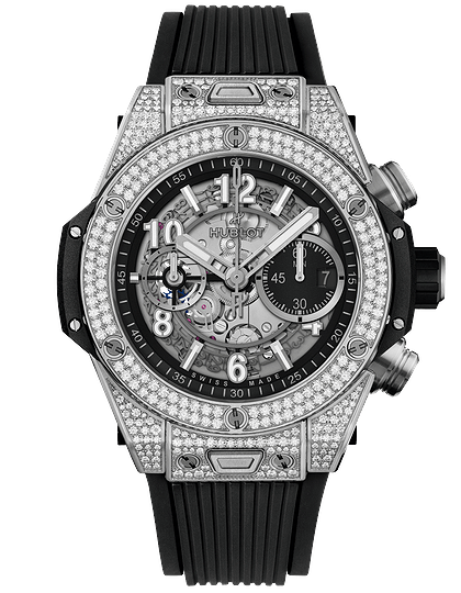 Мужские часы / унисекс  HUBLOT, Big Bang Unico Titanium Pavé / 44mm, SKU: 421.NX.1170.RX.1704 | dimax.lv