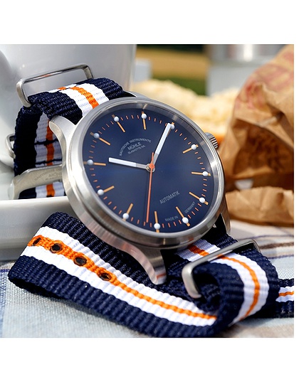 Men's watch / unisex  MÜHLE-GLASHÜTTE, Panova Blue / 40 mm, SKU: M1-40-72-NB-I | dimax.lv