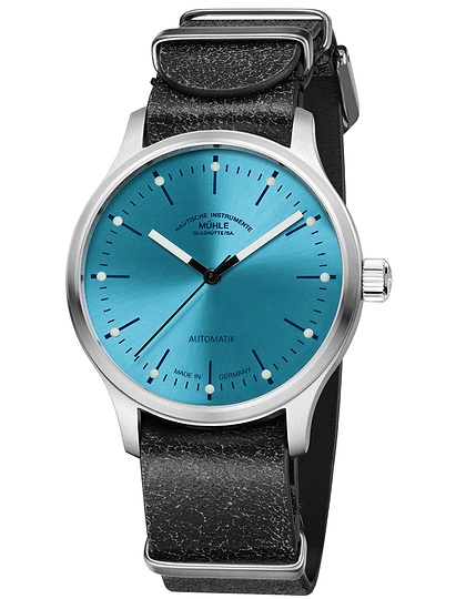 Men's watch / unisex  MÜHLE-GLASHÜTTE, Panova Turquoise / 40mm, SKU: M1-40-79-NB-L-III | dimax.lv