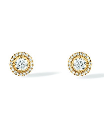 Women Jewellery  MESSIKA, Joy Round 2x0.25ct Diamonds Yellow Gold Studs Earrings, SKU: 04445-YG | dimax.lv