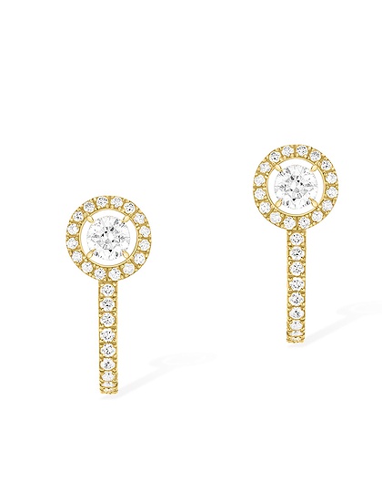 Sieviešu juvelierizstrādājumi  MESSIKA, Joy Hoop Round Diamonds 2x0.10ct Yellow Gold Earrings, SKU: 07482-YG | dimax.lv
