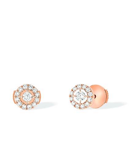 Женские ювелирные изделия  MESSIKA, Joy Round Diamonds PM Pink Gold Earrings, SKU: 06954-PG | dimax.lv