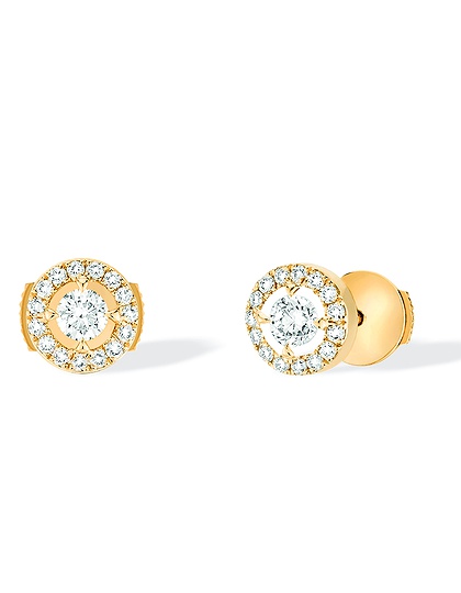 Sieviešu juvelierizstrādājumi  MESSIKA, Joy Round 2x0.10ct Diamonds Yellow Gold Earrings, SKU: 06991-YG | dimax.lv
