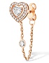Women Jewellery  MESSIKA, Joy Cœur 0.15ct Single Diamond Pink Gold Chain Earring, SKU: 11557-PG | dimax.lv