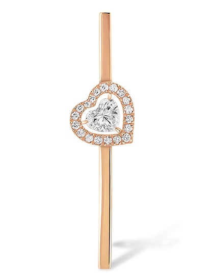Sieviešu juvelierizstrādājumi  MESSIKA, Joy Cœur 0.15ct Single Diamond Pink Gold Earring, SKU: 11432-PG | dimax.lv