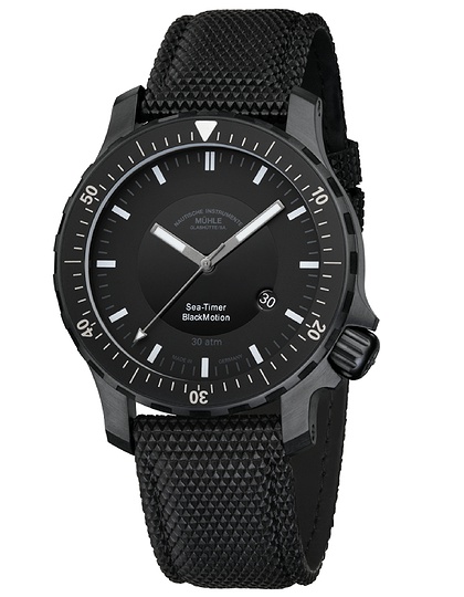 Men's watch / unisex  MÜHLE-GLASHÜTTE, Sea-Timer BlackMotion / 44mm, SKU: M1-41-83-CB | dimax.lv