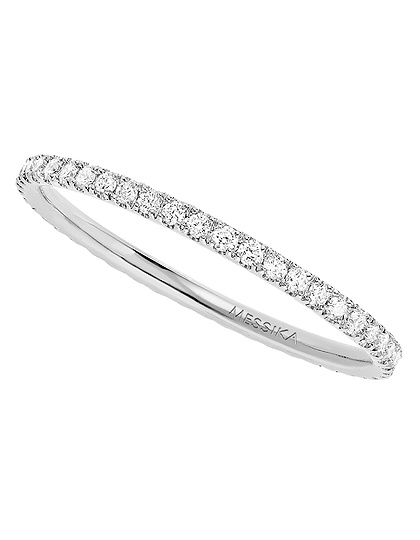 Sieviešu juvelierizstrādājumi  MESSIKA, Gatsby XS Diamond White Gold Wedding Ring, SKU: 05064-WG | dimax.lv