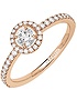 Sieviešu juvelierizstrādājumi  MESSIKA, Joy Brilliant Cut 0.25ct Diamond Pink Gold Ring, SKU: 04163-PG | dimax.lv