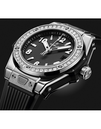 Женские часы  HUBLOT, Big Bang One Click Steel Diamonds / 33mm, SKU: 485.SX.1170.RX.1204 | dimax.lv