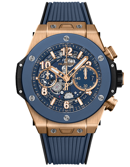 Men's watch / unisex  HUBLOT, Big Bang Unico King Gold Blue Ceramic / 42mm, SKU: 441.OL.5181.RX | dimax.lv