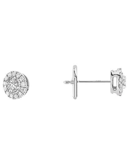 Sieviešu juvelierizstrādājumi  MESSIKA, Joy Round Diamonds PM White Gold Earrings, SKU: 06954-WG | dimax.lv