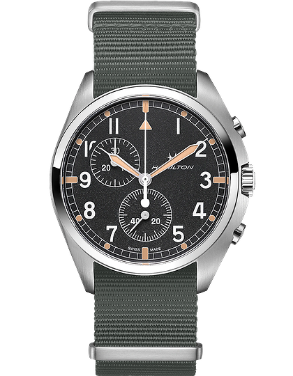 Vīriešu pulkstenis / unisex  HAMILTON, Khaki Aviation Pilot Pioneer Chrono Quartz / 41mm, SKU: H76522931 | dimax.lv