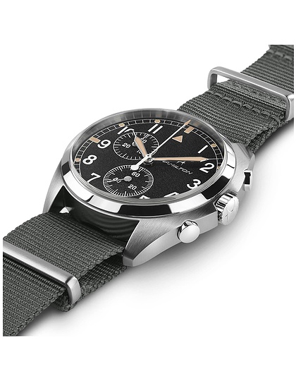 Men's watch / unisex  HAMILTON, Khaki Aviation Pilot Pioneer Chrono Quartz / 41mm, SKU: H76522931 | dimax.lv