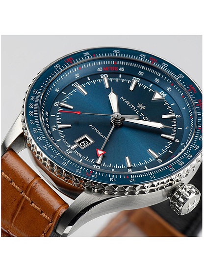 Men's watch / unisex  HAMILTON, Khaki Aviation Converter Auto GMT / 44mm, SKU: H76715540 | dimax.lv