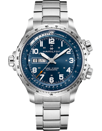 Men's watch / unisex  HAMILTON, Khaki Aviation X-Wind Day Date Auto / 45mm, SKU: H77765141 | dimax.lv